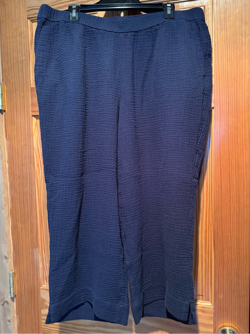 Women’s J Jill Size XLP Cotton Navy Textured Pull-On Pants